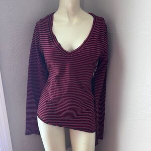 Sundays adler striped top size one side zipper red and blue nwt